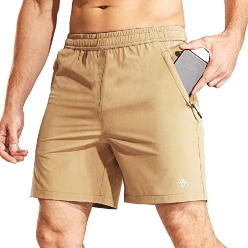 Haimont muške kratke hlače 7 Brze suho lagane atletske kratke hlače sa džepovima sa patentnim zatvaračem