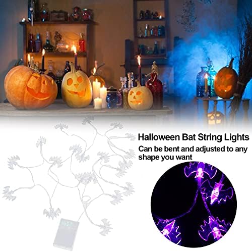Pilipane šifta svjetla sa 2 režima osvetljenja, žičane svetle, lampica za malo led, lampice za led, svetla za šišmišu Halloween Ljubičasta LED ukrasi utroba na otvorenom, akumulator