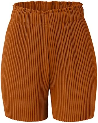 Žene Comfy kratke hlače Ljetne elastične struke široke noge Boho kratke hlače Stripe Print Usredne plažne