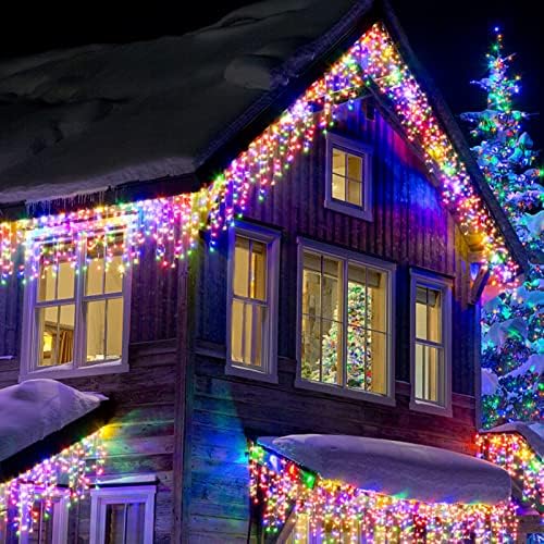 Hezbiti Božićne ukrase, 400 LED 32.8 FT 8 Modus 75 Pad bajke Svjetla za zavjese za božićne dekore Eaves