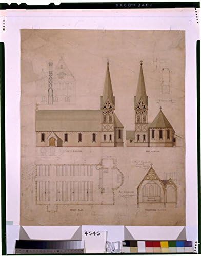 HistoricalFindings fotografija: fotografija dizajna,neidentifikovana drvena crkva,c1850,Richard Upjohn,