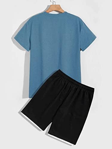 FIOXA Dvije komadne odjeće za muškarce Muška slova Grafički tee sa šorc