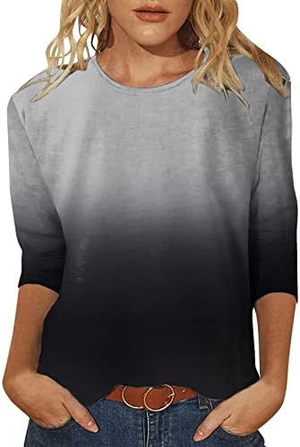 Ženske brze suhe košulje Žene svakodnevno ljetni print o vrat na vrhu TRI Kvartalne rukave za okrugle vrata