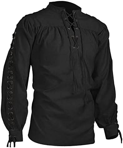 Renesansna majica Muškarci Muškarci Vrhovi Modna košulja u boji Men zavoja za dugih rukava Medie-majica Gothic Man Casual Bluzes