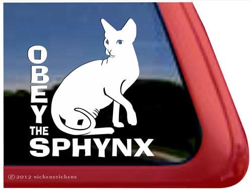 Pridržavajte se sphynx ~ kose mačke mačene mačene mačene vinilne naljepnice za prozor