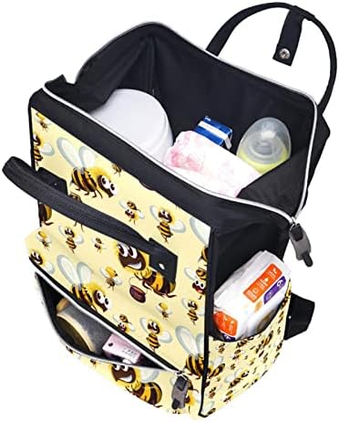 Slatka crtana žuta žuta bumbar pčela uzorka ruksak backpack Baby Nappy Promjena torbe s više funkcija VELIKA
