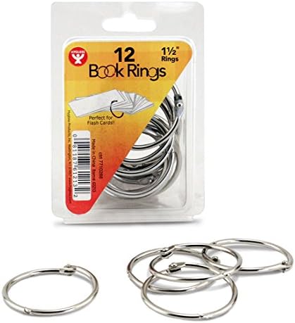 Hygloss 1 srebrni 12-PK proizvodi rezervirajte 1 inčni čelični metalni veziv prstenovi, 12 pakovanja