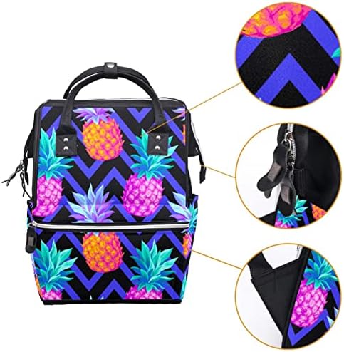 Guerotkr putnički ruksak, ruksak pelena, ruksak pelena, šareni ananas voćni crni prugasti uzorak