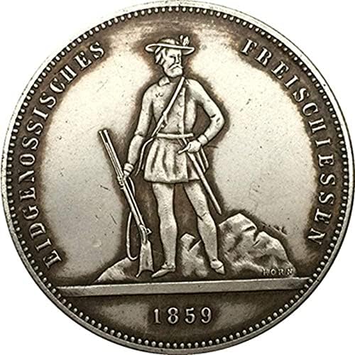 1859. Švicarska Coins Coins COOSLED srebrni rock novčići kovanice Crafts kolekcija kolekcija kolekcija kovanica