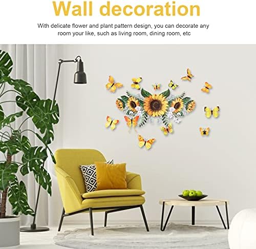 Vorcool suncokretove zidne naljepnice i 12kom 3D zidne naljepnice sa leptirima uklonjive muralne naljepnice