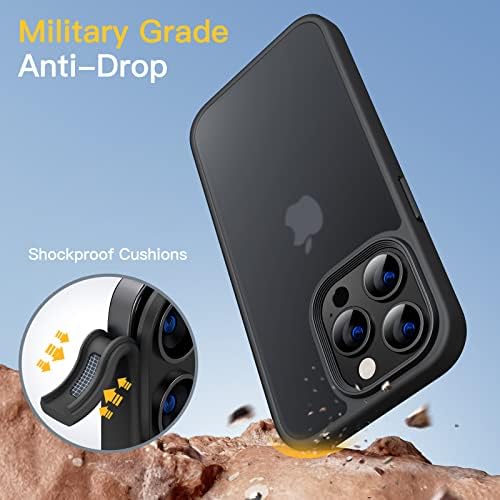 JETech mat futrola za iPhone 14 Pro Max 6,7 inča, zaštita od pada vojnog stepena otporna na udarce, mat