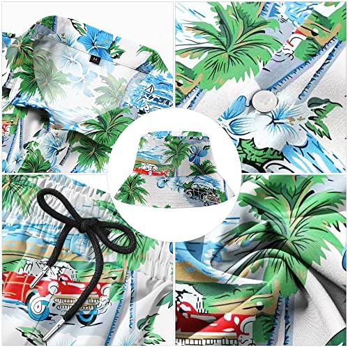 Babioboa MENS Havajske majice postavlja 2 komada gumba dolje plaža Atlire Tropical Aloha Ispis odjeće sa