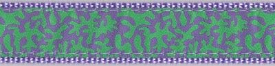 Preston Lilac i zeleni koraljni ovratnik i povodac - Koralni dizajn rebra na najlonu lavande