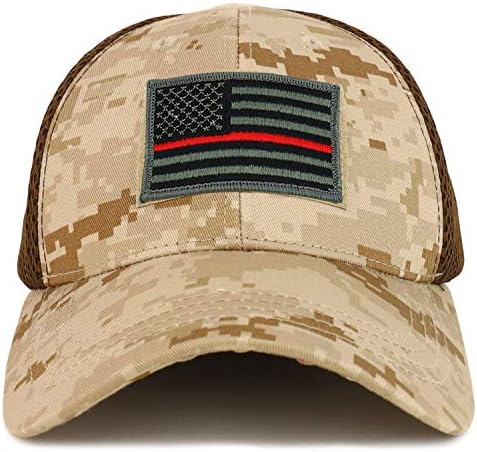 ArmyCrew USA zastava tanko crvene linije Taktička vezena zakrpa za flaster MESH FLEX kapa