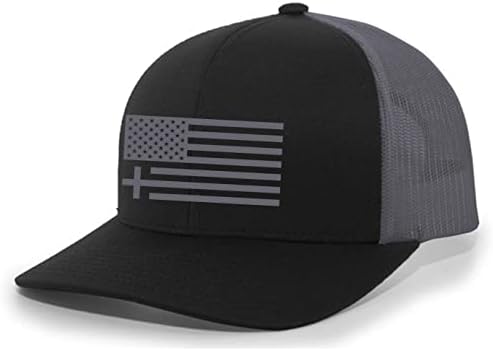 Christian American zastava Cross Muške vezene mrežice HAT