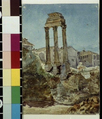 Foto: Rimski Forum, Castorov hram & Pollux, korintski Red, Rim, Italija, Februar 1880