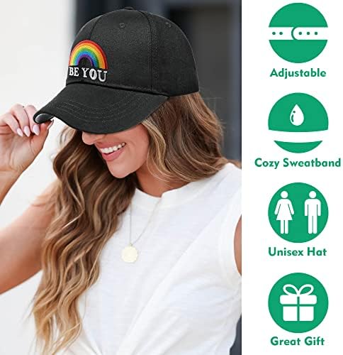Pride Rainbow Trucker šešir za muškarce i žene, LGBT vezene bejzbol kape podesive LGBTQ bejzbol kape za