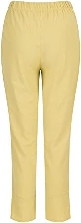Ljetne Ležerne pamučne platnene pantalone za žene labave pantalone sa širokim nogavicama visokog struka