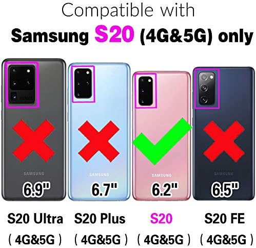 Asuwish kompatibilan sa Samsung Galaxy S20 Glaxay s 20 5G uw 6.2 inčni novčanik slučaj i kaljeno staklo