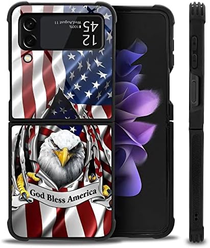 Samsung Galaxy Z flip 3 5G Case,američka zastava Eagle Rip Galaxy Z flip 3 5G Cases uzorak za dječake Man, Meki TPU Branik Desgin anti-Scratch Shockproof poklopac kompatibilan sa Samsung Z flip 3 5G Case