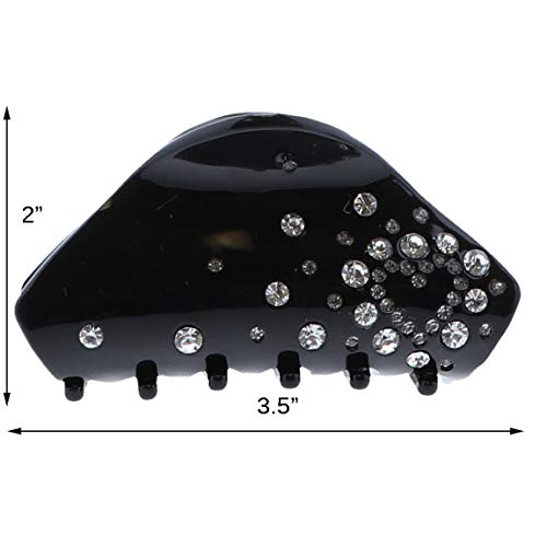 3,5 inčna čeljustska kandža sa dijamantima i srčanim motivom -Black