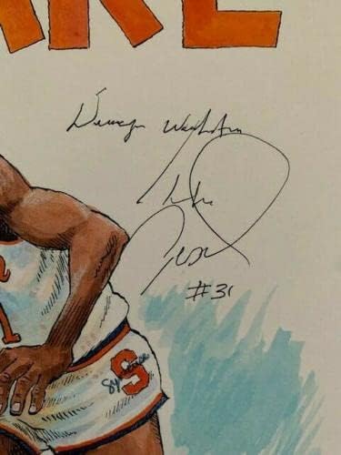 Pearl Washington potpisan 11x14 Color Print Awesome + Rijetki sirakuza BK JSA - AUTOGREMENT NBA fotografije