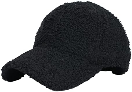 Crni kape za muškarce Sportski kape za toplu fitness lažno janjeća od vune bejzbol kapa za muškarce Žene