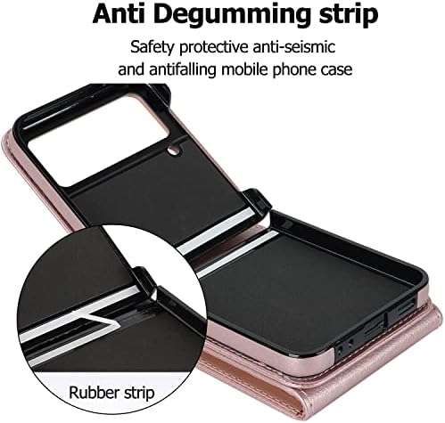 YQODSZ za Samsung Galaxy Z Flip 4 torbica za novčanik sa držačem kartice, [RFID Blocking] [Crossbody Strap]