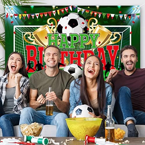 durony pozadina za fudbalske zabave Sportska tematska dekoracija za zabave Soccer Happy Birthday Banner