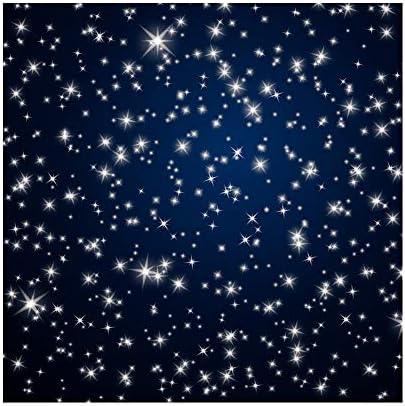 Laeacco 10x10ft zvjezdano noćno nebo fotografija pozadina sija Twinkle Stars tamno plava pozadina novorođeni