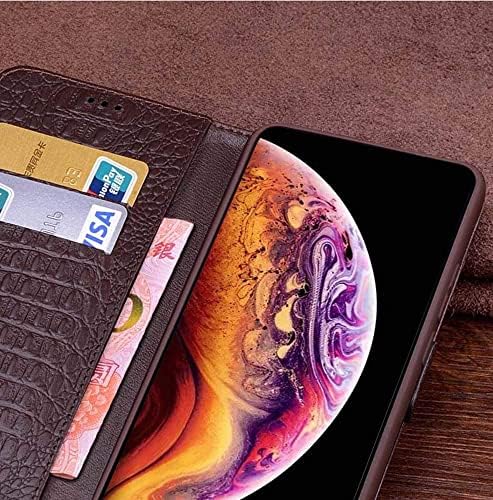 Bkuane Lychee uzorak Navlaka za telefon od prave kože novčanik, Flip Shockproof futrola za Apple iPhone