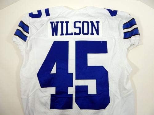 2014 Dallas Cowboys Damien Wilson 45 Igra izdana bijeli dres - nepotpisana NFL igra rabljeni dresovi