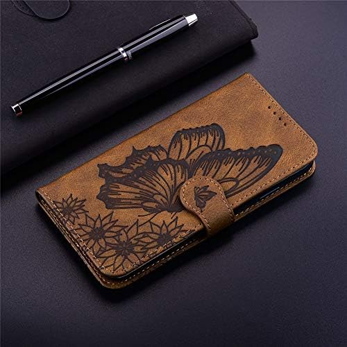 Qivstars slučaj za Samsung Galaxy S9, Vintage dizajn reljefni Butterfly Leather Wallet PU Leather Book Style