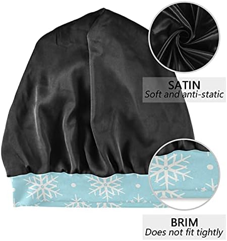 Kapa s lubanjem za spavanje Radni šešir Bonnet Beanies za žene Božićne nove godine Snowflakes Plavi spavanje