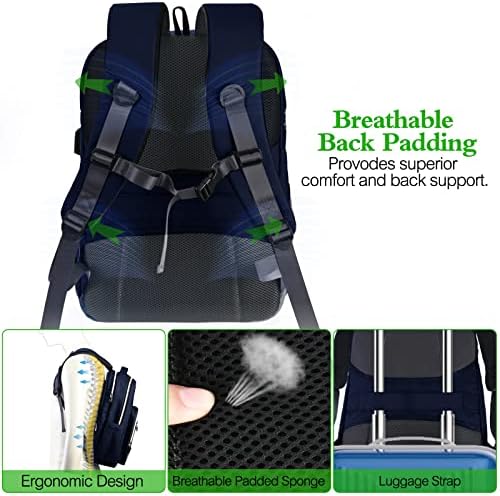 Poslovni backpack za muškarce Žene sa USB portom za punjenje, izdržljiva vodootporna školska torba za knjige