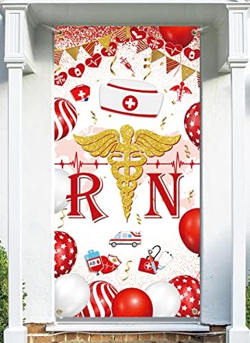 Nurse mature dekoracije-veliki RN Grad poklopac vrata,2023 Čestitam Nursing Grad vrata viseća pozadina za