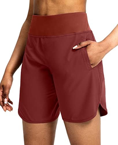 SOTHFEEL Ženske trke sa džepovima sa zatvaračem 7 inča Dugih struka Atletske vježbe teretane Ljetne kratke hlače za žene (Savannah, X-Veliki