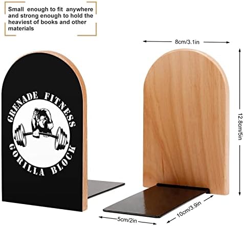 Gorilla Lifting dizanje tegova drveni Bookends trendi dekorativni stalak za knjige za kućne i kancelarijske