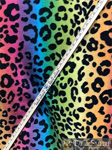 Flis štampana tkanina Leopard Rainbow / 58 široka / Prodaje se po dvorištu