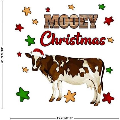 Vinil zid Citati naljepnice Mooey Božić Highland krava sa crvenim šeširom moderni zid naljepnice Home dekoracije