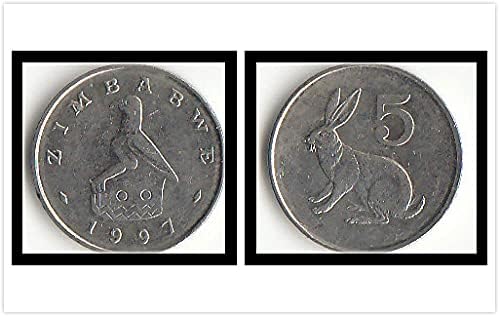Afrički Zimbabve 5 bodova Noseća kolekcija kovanica u stranim novčićima