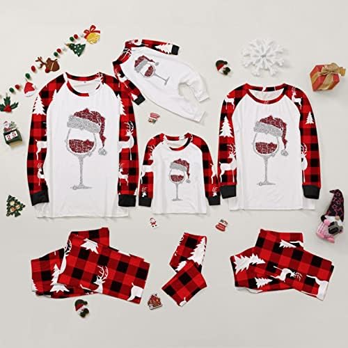 Porodična božićna pidžama Podudaranje Slatkim tiskanim gornjim plaičnim hlačama za spavanje praznika PJS-a