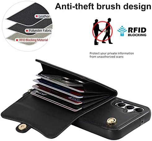 Xyx torbica za novčanik za Samsung A14 5G, RFID blokirajući Slot za više kartica PU kožna torbica torbica
