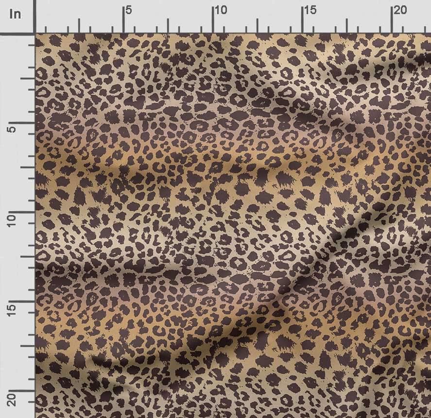 Soimoi pamučna platnena tkanina Leopard & amp; tigrasta tkanina za štampanje životinjske kože po dvorištu širine 42 inča, smeđa