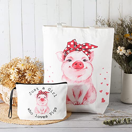 Sieral 2 kom svinje Lover poklon za djevojčice žene putne kozmetičke torbe svinja prenosiva torbica sa patentnim