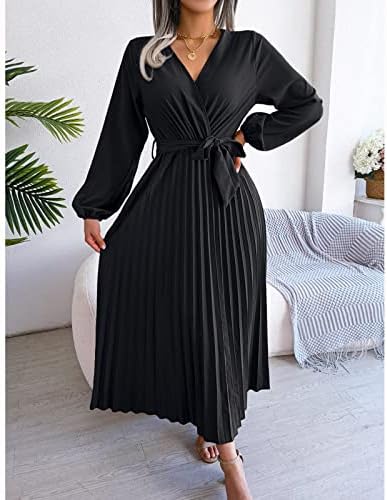 IcoDod haljina ženska 2023. ljetni elegantni temperament veliki ljuljački rukav s dugim rukavima od pune