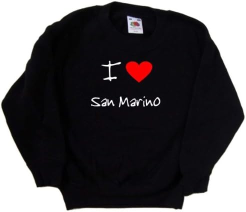Volim srce San Marino crna dječja dukserica