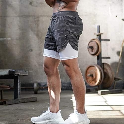 Andongnywell muške kratke hlače za trčanje 2 u 1 s džepovima za brzo sušenje prozračne aktivne vježbe u teretani kratke hlače
