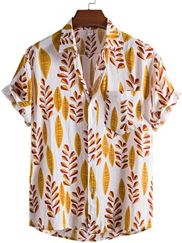 Muška majica kratkih rukava havajska majica Tropsko ispis Ležerne tipke dolje Aloha košulja Ljetne plaže