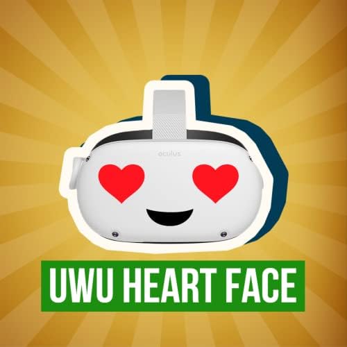 UWU Heart Face - Oculus Quest 2 - naljepnice - crno-crveno